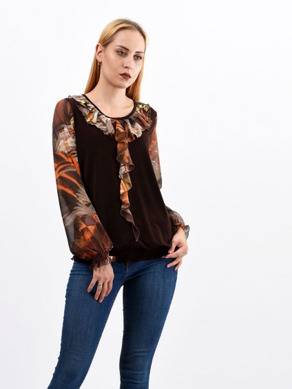 Блуза мод. 1533 цвет Коричневый