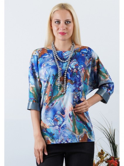 Блуза мод. 3504 цвет Синий